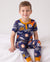 Pyjama 3 pièces en bambou pour garçon, idéal pour Noël ou Halloween, idéal pour les 4 saisons (coupe ajustée), noir