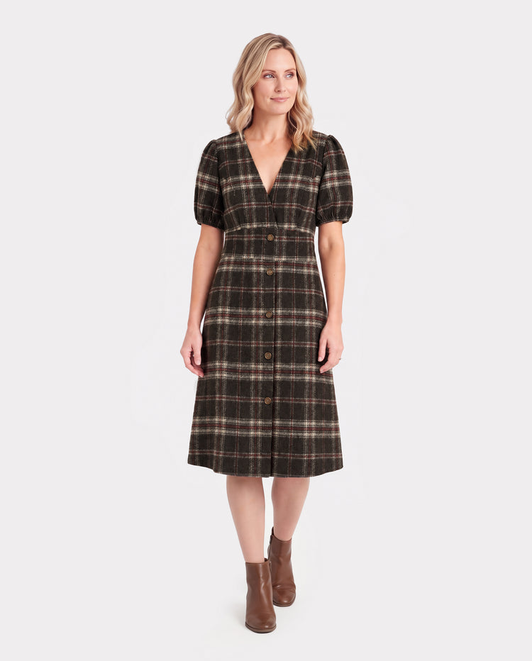 Matching Family Vintage Brown Plaid Outfits