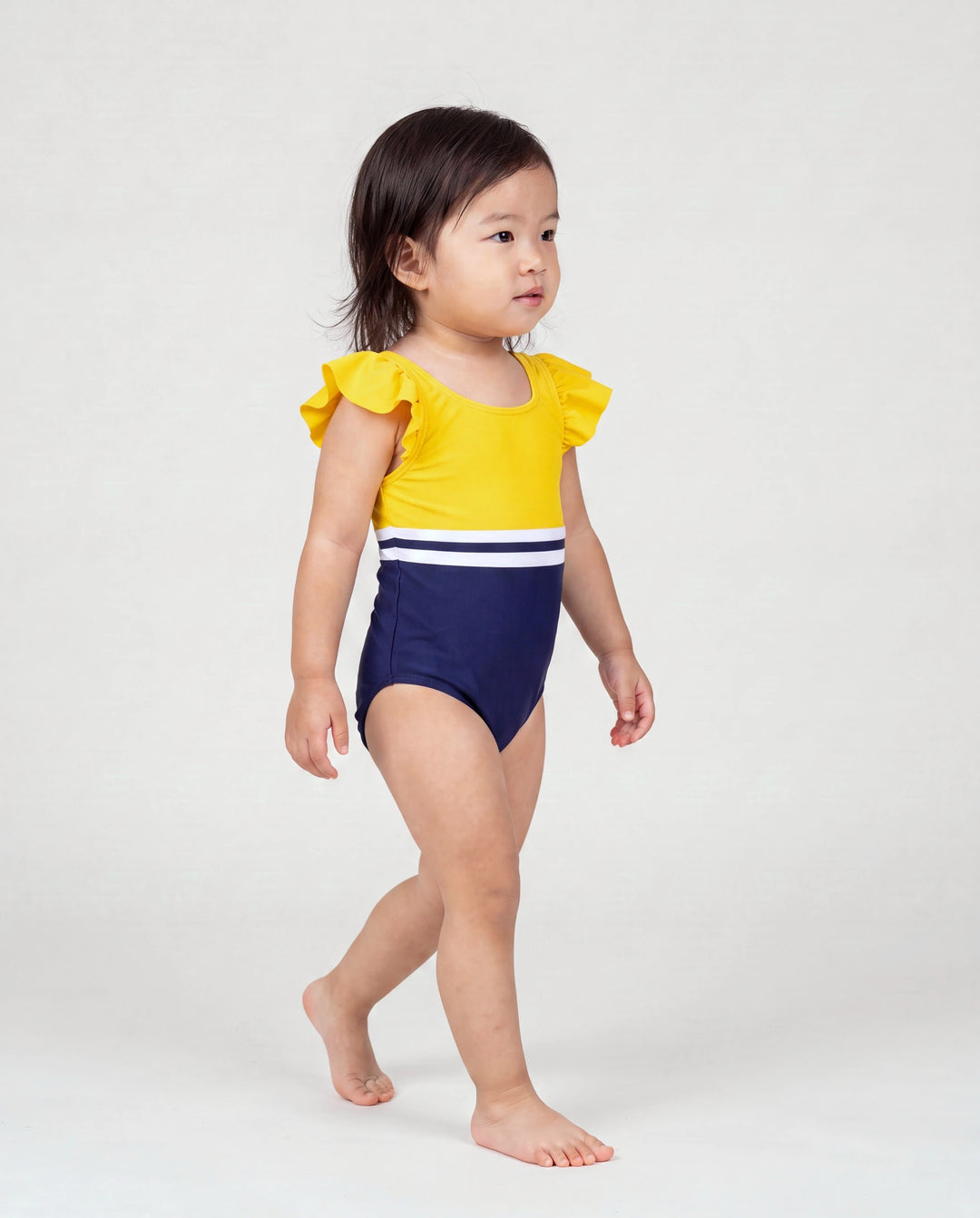 Toddler Girl Stripe & Colorblock Spliced One Piece Swimsuit ColorBlock