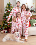 Pyjamas de Noël assortis pour toute la famille, imprimé mugs, rose