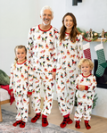 PatPat Family Matching Christmas Pajamas Festive Dog Print Cream