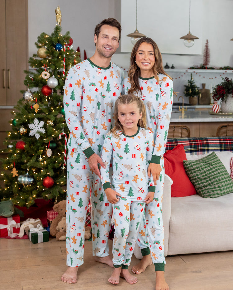 Christmas Matching Family Bamboo Pajamas Gingerbread & Xmas Tree