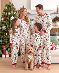 Pyjamas de Noël assortis pour toute la famille, à col, en bambou, motif sapin de Noël