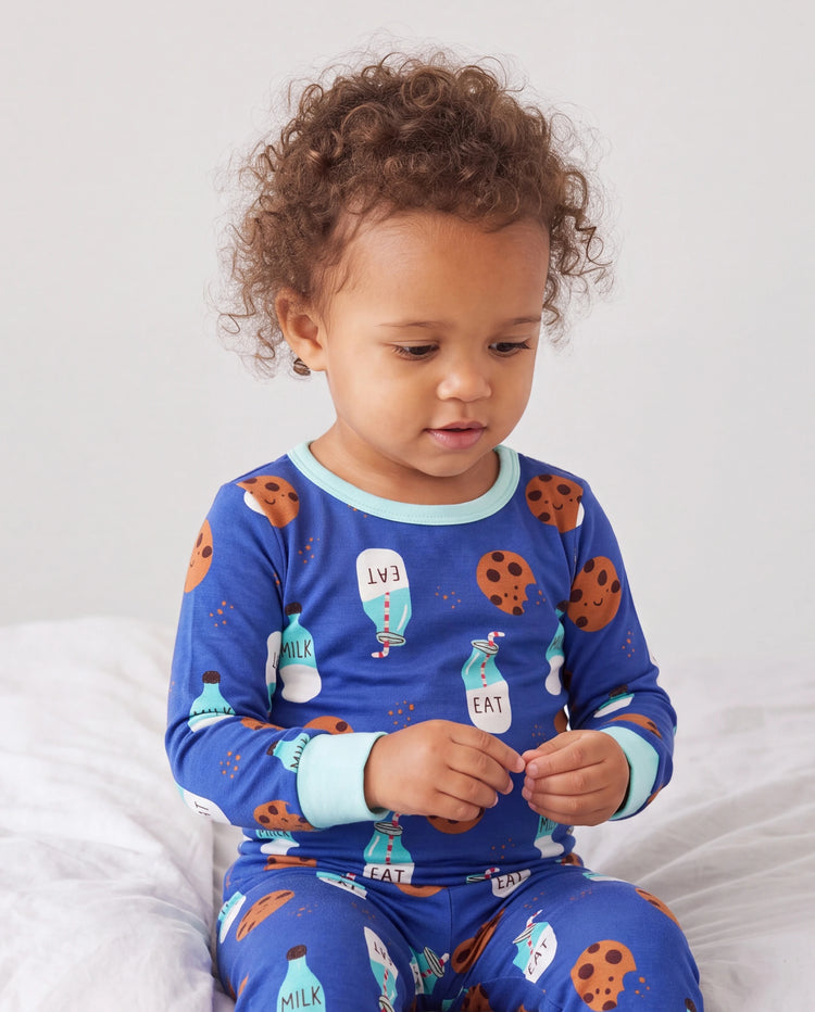 Bamboo Baby/Toddler 2-Piece Childlike Animal Print Snug-Fitting Pajamas Set Blue