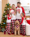 Pyjamas de Noël assortis pour toute la famille, imprimé pain d’épice et carreaux, rouge