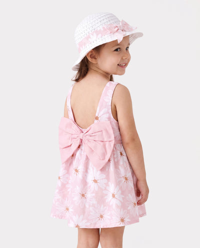 Ensemble 2 pièces pour bébé fille avec robe et nœud papillon Little Daisy, rose