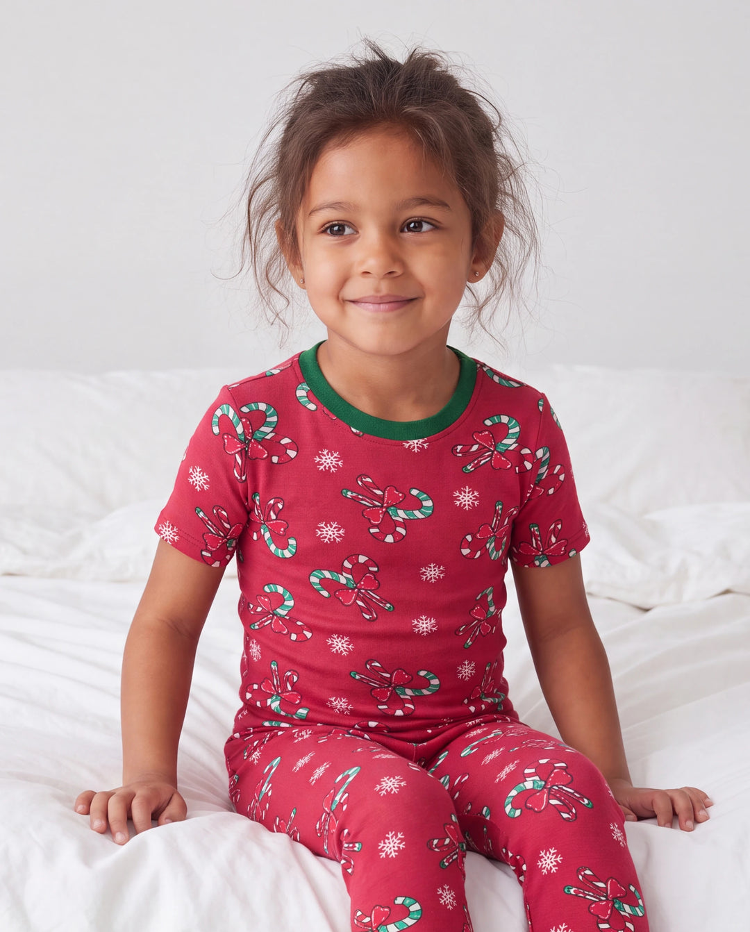 Toddler / Kids Christmas / Halloween Pajamas 3-Piece Bamboo Pajama Set 2-in-1 Look for 4 Seasons (Snug-Fitting) Green