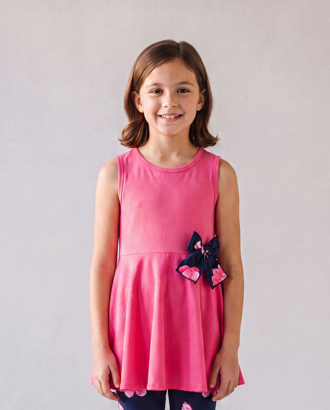 Conjunto de 2 piezas de túnica y leggings para niña pequeña/niña Roseo