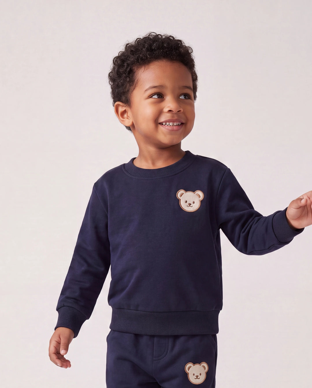 Kinder 2-teiliges Set, einfarbig und unisex, aus Polyester-Material, Regular Fit. dunkelblau