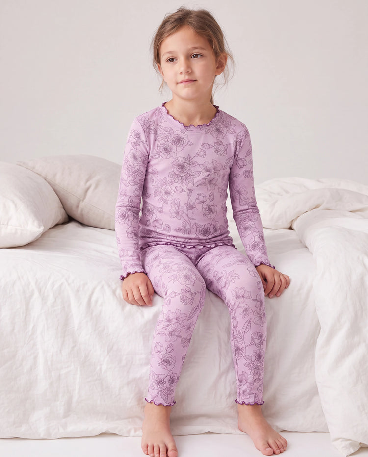 Toddler / Kids Pajamas 2-piece Pajama Set with Soft Tencel Lyocell Wool Blend (Snug-Fitting ) Pink