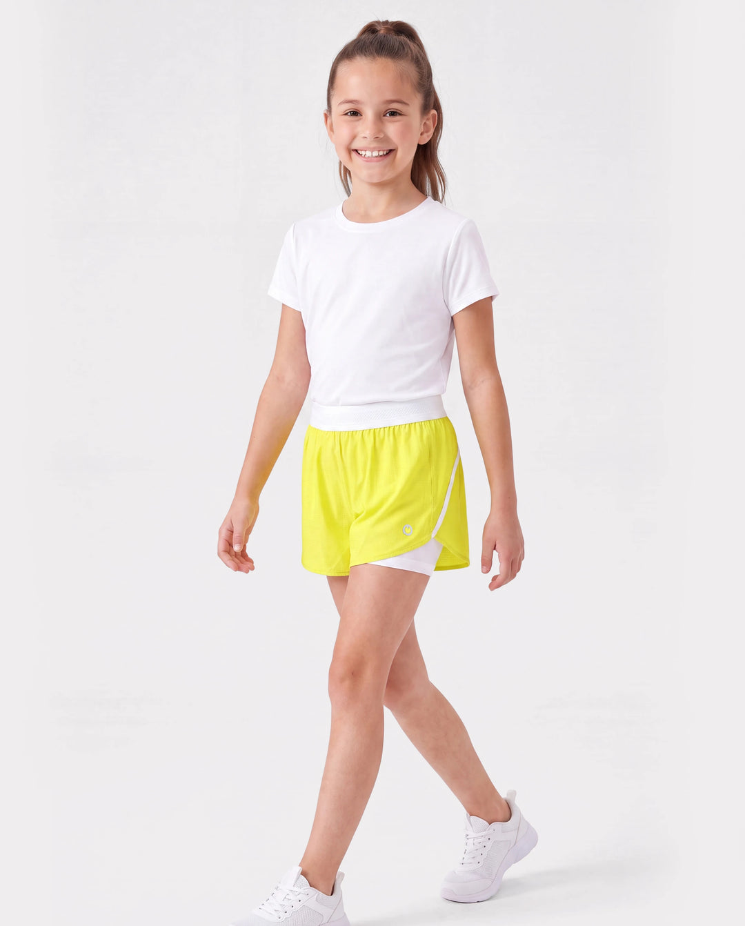 PatPat Lightflow Activewear Short de sport ultra léger à séchage rapide pour fille avec doublure en viscose de bambou Jaune