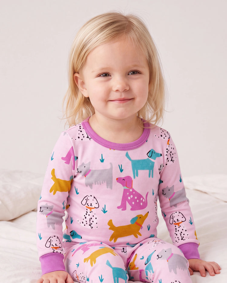 Bamboo Baby/Toddler 2-Piece Childlike Animal Print Snug-Fitting Pajamas Set Hot Pink