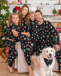PatPat Matching Family Christmas Pajamas Christmas Tree Print Cotton Black