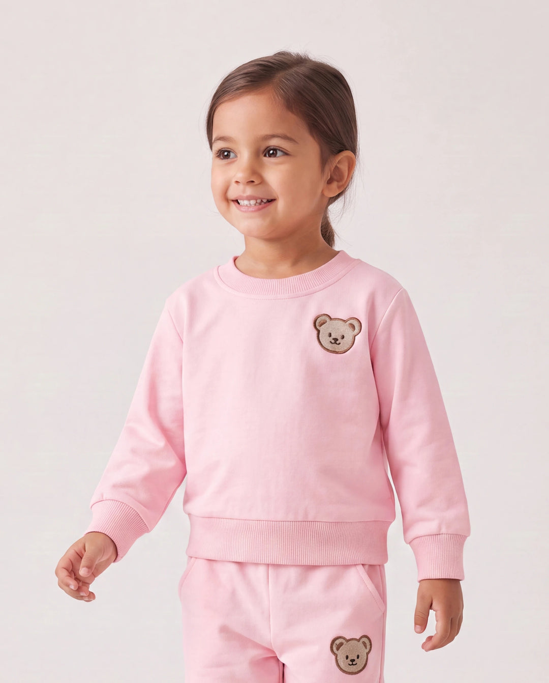Kinder 2-teiliges Set, einfarbig und unisex, aus Polyester-Material, Regular Fit. rosa
