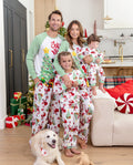 PatPat Matching Family Christmas Pajamas Santa & Christmas Tree Print Green