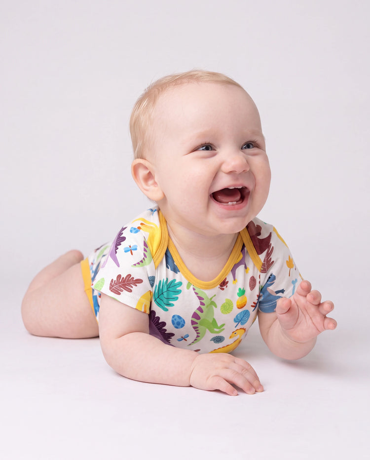 Bamboo Baby Boy/Girl 1pc Allover Print  Bodysuits  Color block
