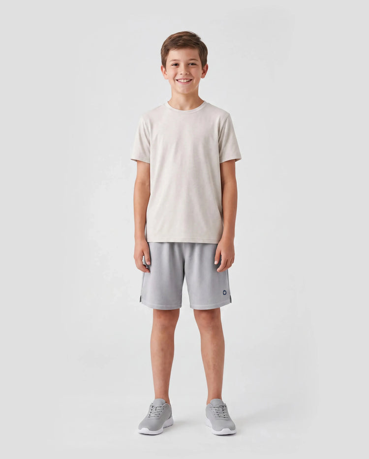PatPat Rapidair activewear kid boy athletic quick dry breathable short swith pockets Grey
