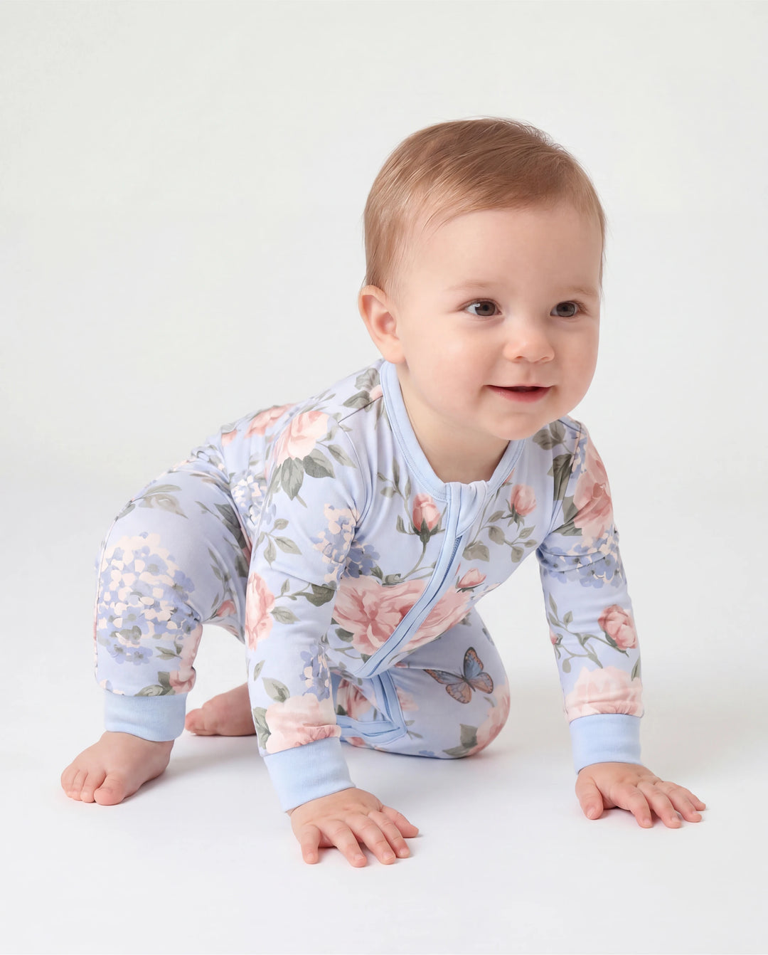 Bloom & Blossoms Bamboo Zip-Up Baby Pajamas