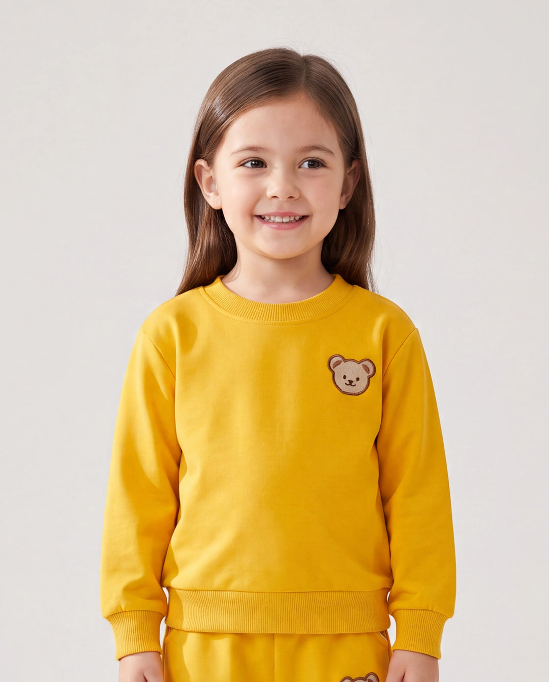 Baby/Toddler Girl/Boy Clothes 2pcs Bear Style Sweatshirt and Pants Set Yellow