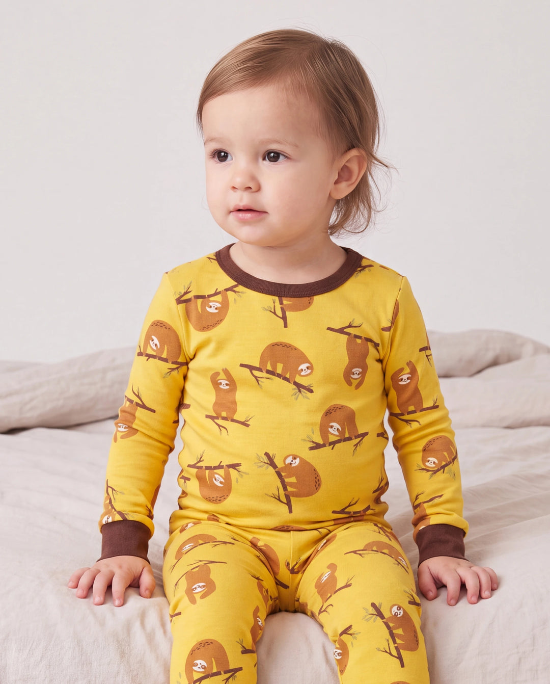 Christmas / Halloween Pajama 2-piece Bamboo Pajamas Set With Childlike Print for Baby / Toddler( Snug-Fitting) Yellow