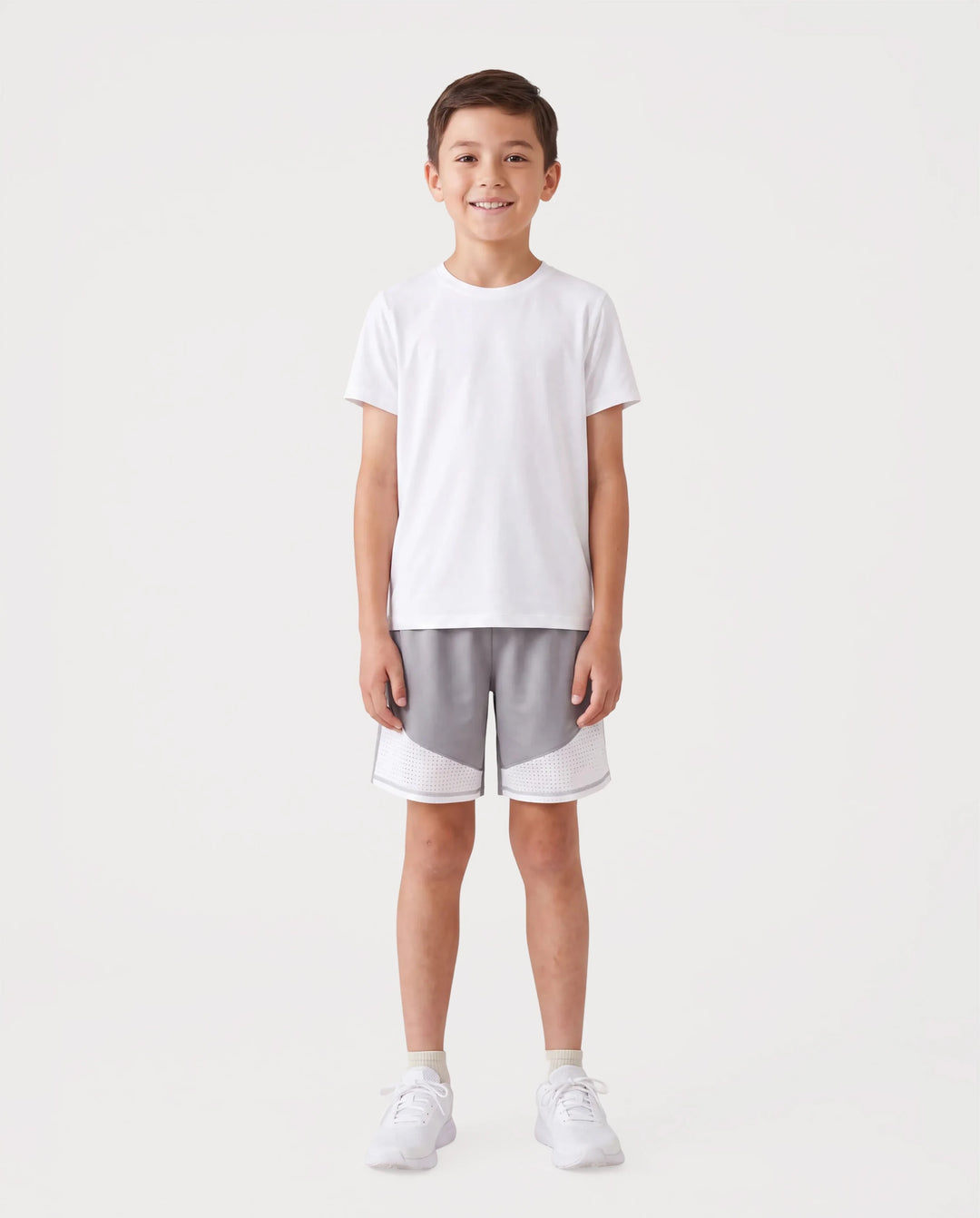 PatPat Rapidair™ Activewear Kid Boy Athletic Schnelltrocknende, atmungsaktive Shorts mit Taschen grau