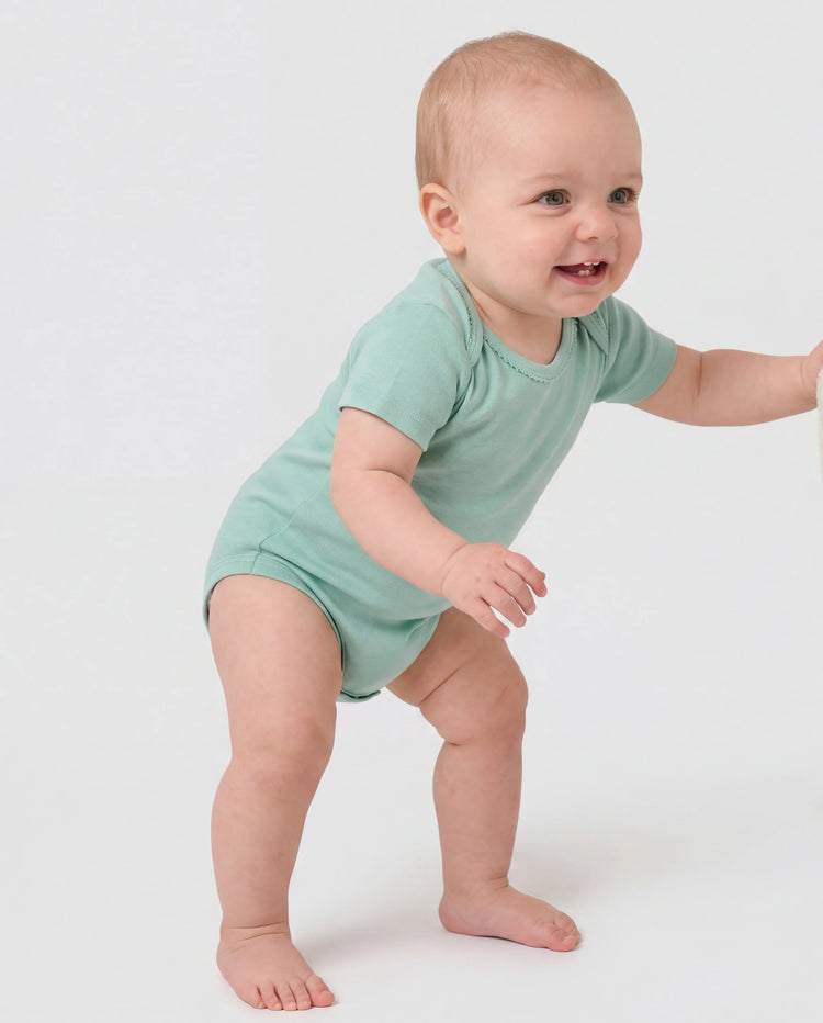 Conjunto de 2 peleles de bambú para bebé niño/niña, lisos y estampados, verde claro