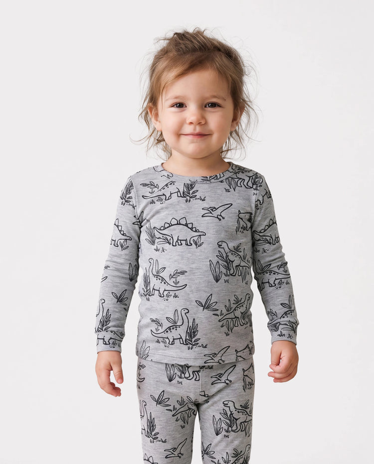 Kleinkind / Kinder 2-teiliger Pyjama mit Animal-Print ( eng anliegend ) grau
