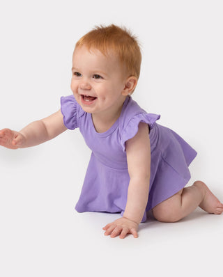 Bamboo Baby Girl Solid Color 3-Piece Rompers Set Purple