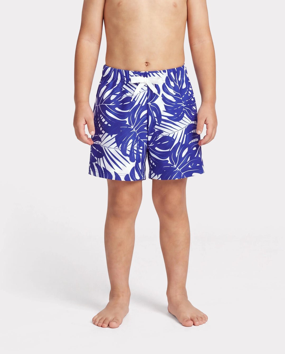 Kleinkind Jungen Tropisches Blattmuster Badehose Blau