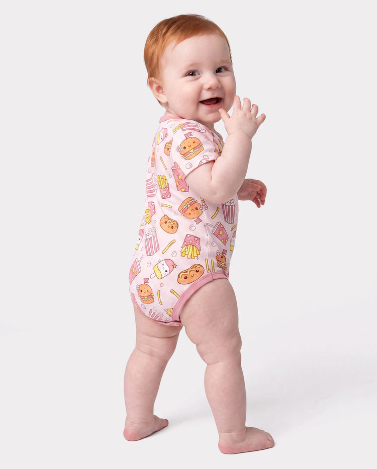Bamboo Baby Boy/Girl 1pc Allover Print  Bodysuits  Pink