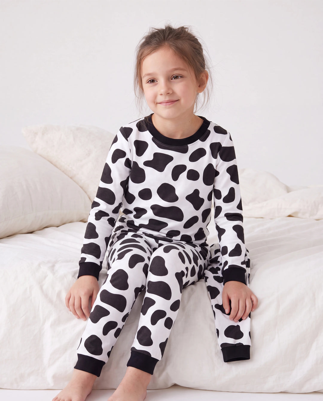 Christmas / Halloween Pajamas 2-piece Pajama Set With Childlike Print for Toddler / Kids ( Snug-Fitting ) Black