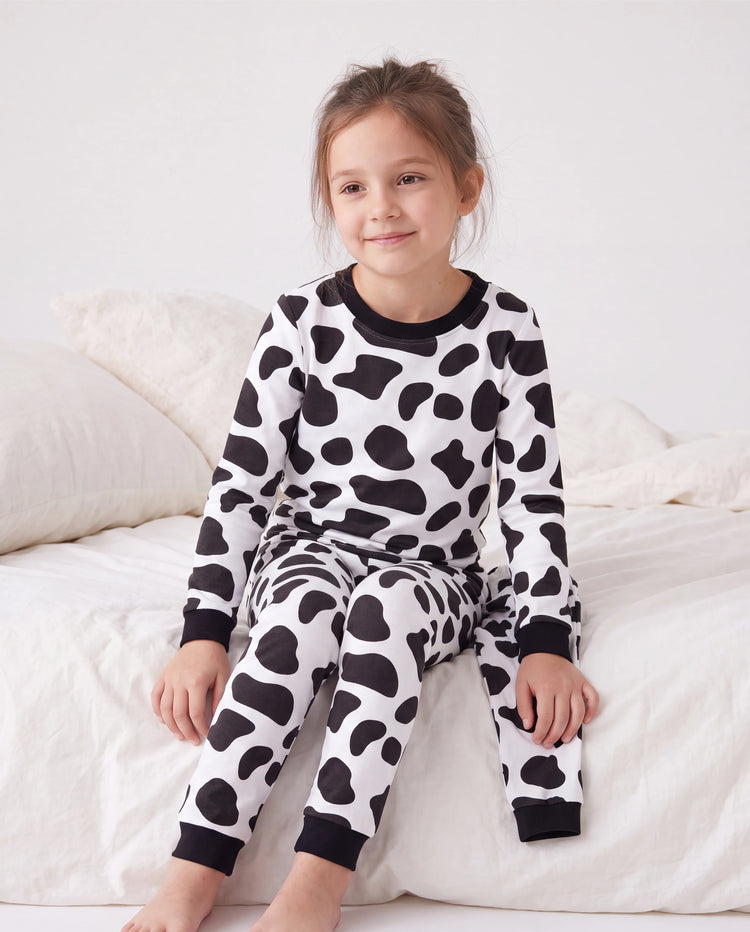 Christmas / Halloween Pajamas 2-piece Pajama Set With Childlike Print for Toddler / Kids ( Snug-Fitting ) Black