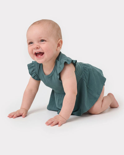 Bamboo Baby Girl Solid Color 3-Piece Rompers Set Green