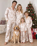 PatPat Matching Family Christmas Pajamas Letters to Santa Satin Cream