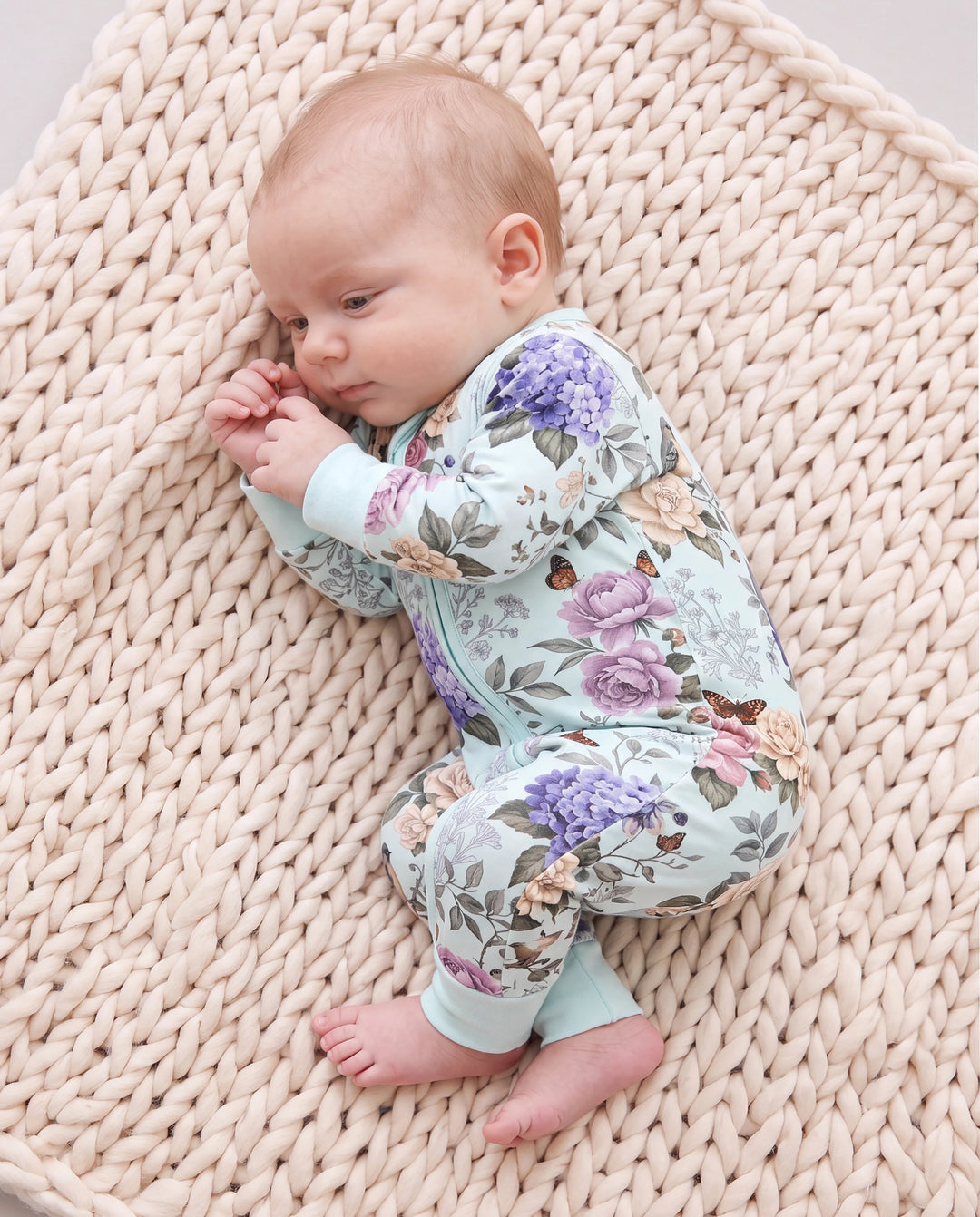Bloom & Blossoms Bamboo Zip-Up Baby Pajamas