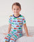 Pyjama de Noël/Halloween pour tout-petits/enfants Ensemble de pyjama 3 pièces en bambou Look 2 en 1 pour 4 saisons (coupe ajustée) Bleu clair