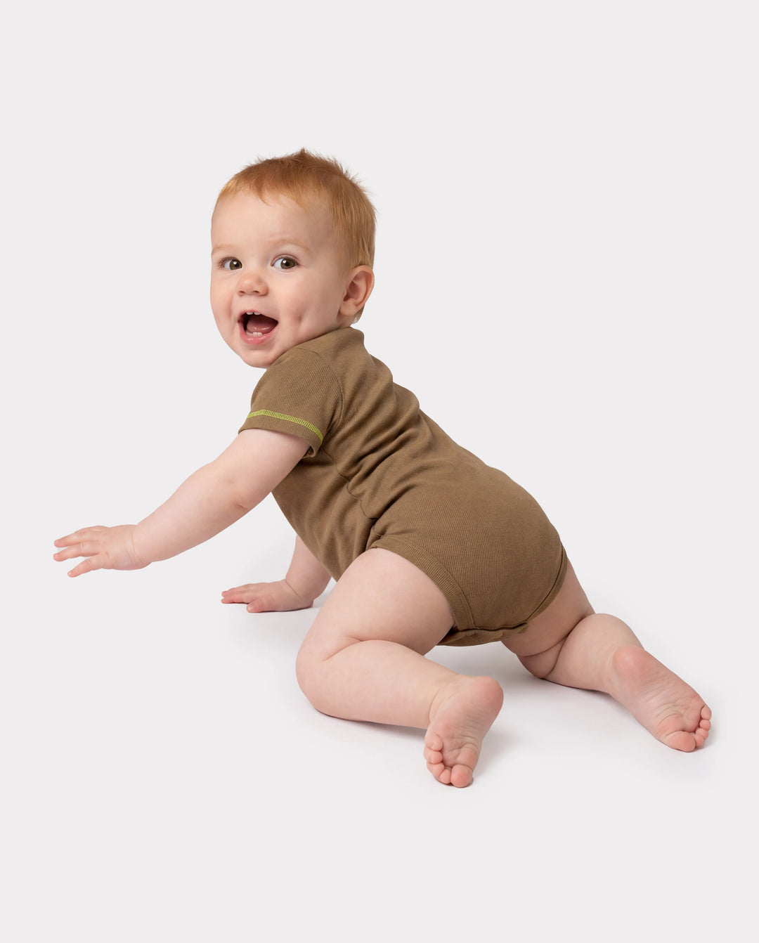 Baby Junge/Mädchen 3er-Pack Lyocell Einfarbiger Strampler braun