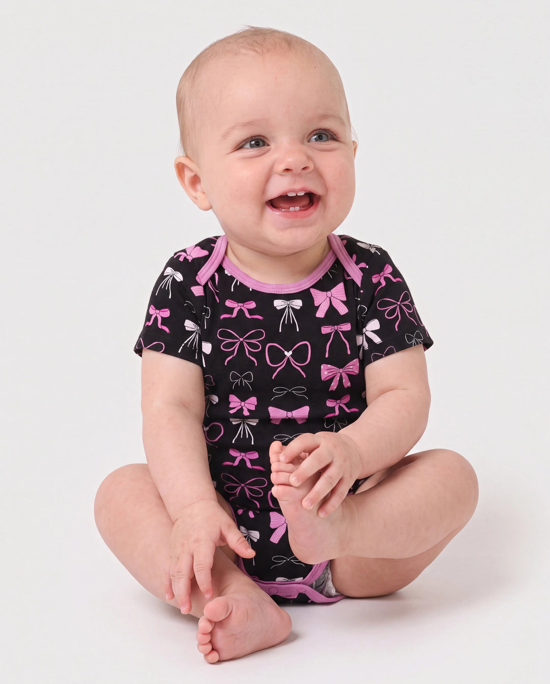 Bamboo Baby Boy/Girl 1pc Allover Print Bodysuits Pink purple