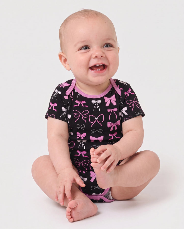 Bamboo Baby Boy/Girl 1pc Allover Print Bodysuits Pink purple