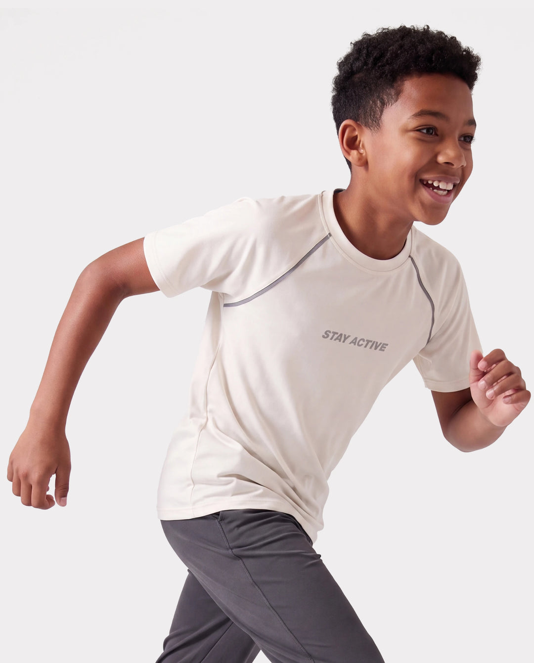 PatPat Lightflow Activewear Kid Boy Athletic Ultra Lightweight & Quick Dry Short Sleeve T-Shirt Apricot