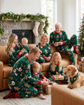 Pyjamas de Noël assortis pour toute la famille, imprimé pain d'épices, en polaire verte