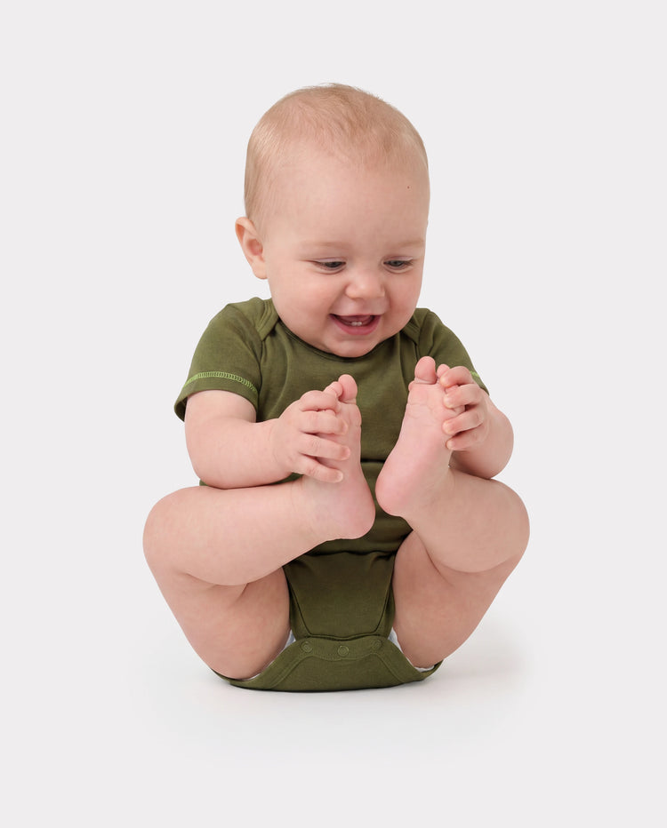 Lot de 3 barboteuses en lyocell de couleur unie pour bébé garçon/fille, vert foncé