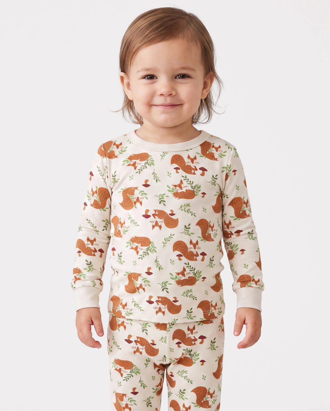 Christmas / Halloween Pajama 2-piece Bamboo Pajamas Set With Childlike Print for Baby / Toddler( Snug-Fitting) Apricot