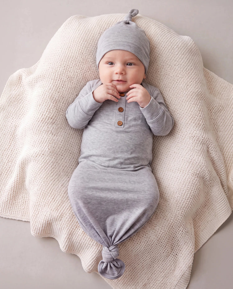 Baby Junge/Mädchen Einfarbig Baby Schlafsack Säuglingskleid mit Hut grau
