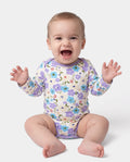 Bamboo Baby Bodysuits 2-teiliges Flora Langarm-Strampler-Set für Baby-Mädchen Säugling Lila