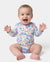 Bamboo Baby Bodysuits 2-piece Flora Long Sleeve Rompers for Baby Girls Infant Purple