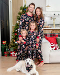PatPat Family Matching Christmas Pajamas Christmas Tree & Gingerbread Print Black
