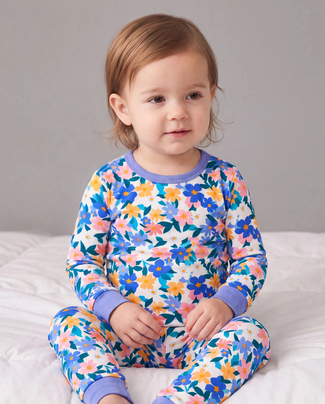 Christmas / Halloween Pajama 2-piece Bamboo Pajamas Set With Childlike Print for Baby / Toddler( Snug-Fitting) Violet