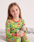 Weihnachts-/Halloween-Pyjama 2-teiliges Bambus-Schlafanzug-Set mit kindlichem Print für Kleinkinder / Mädchen (eng anliegend) Grün