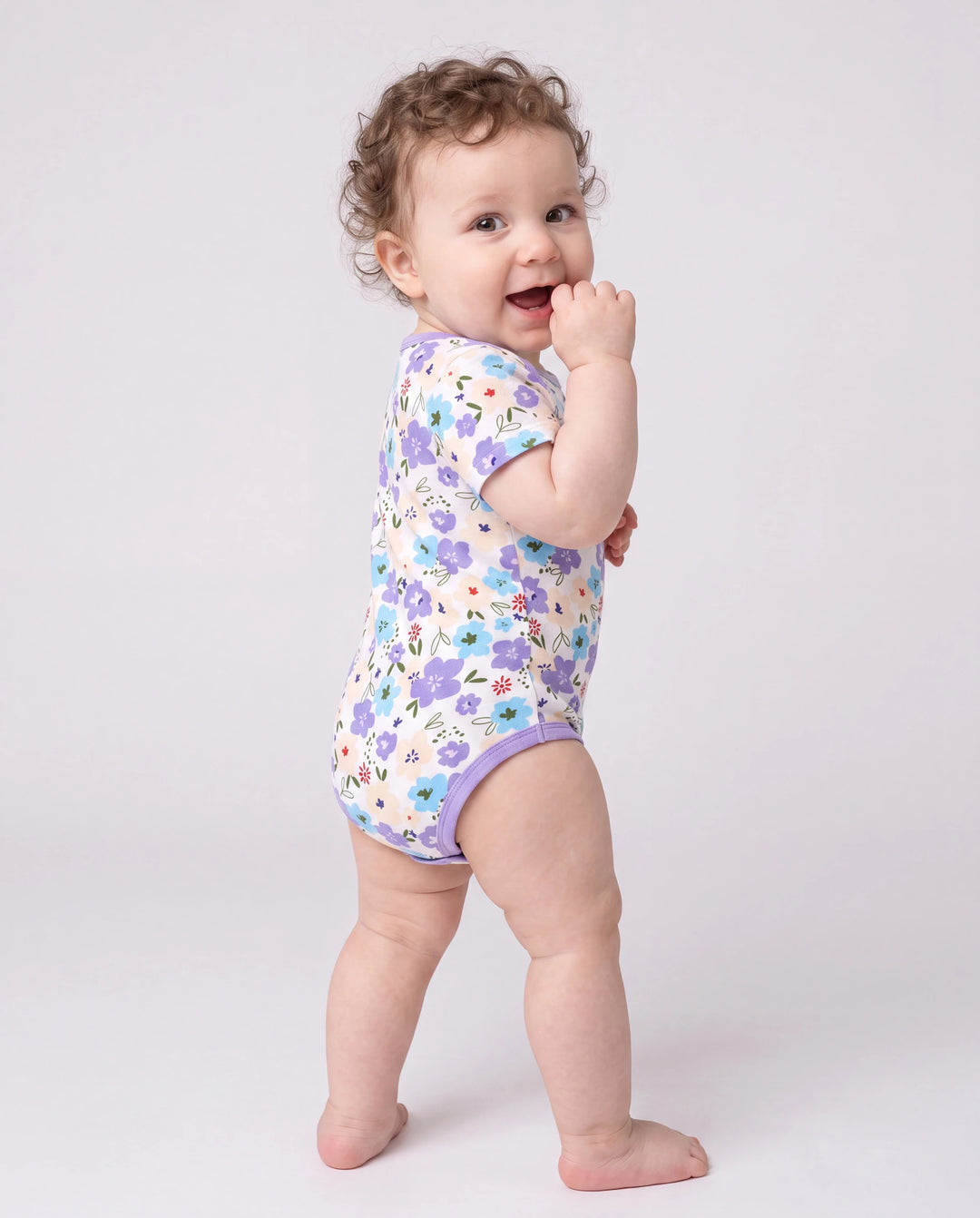 Bamboo Baby Boy/Girl 1pc Allover Print  Bodysuits  Purple